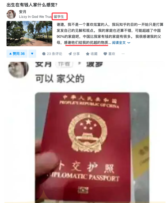 中国留学生晒十亿家产 亲爸外交护照…网炸了