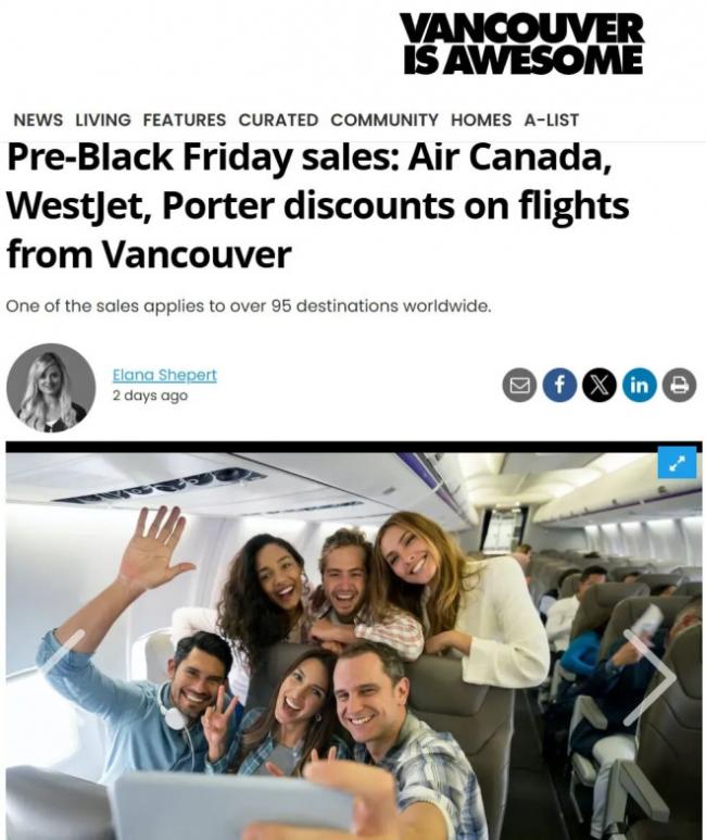 四百多刀！温哥华往返中国机票白菜价