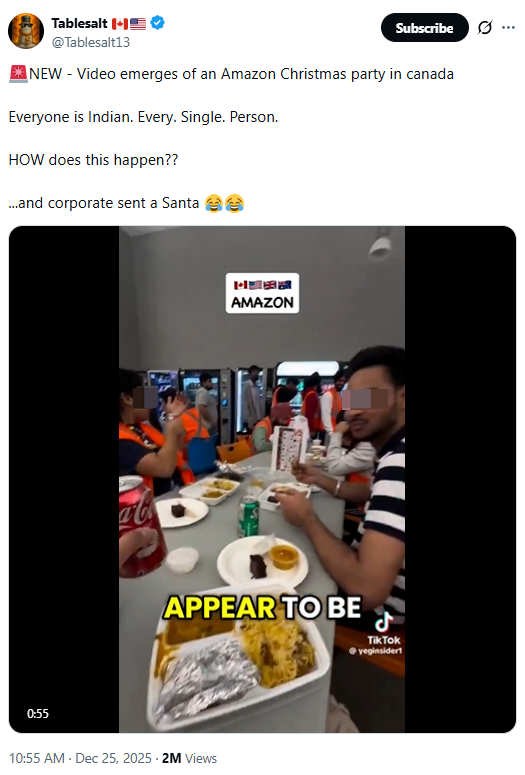 全是印度人！ 加国亚马逊内部Party, 引爆争议