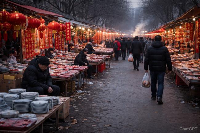 “人都上哪去了？”  年集摊主感叹