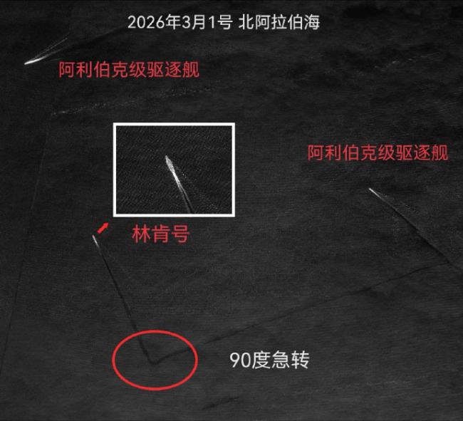 给机会也不中用,林肯号距伊朗仅350公里,90度急转甩掉高超弹 给机会也不中用,林肯号距伊朗仅350公里,90度急转甩掉高超弹