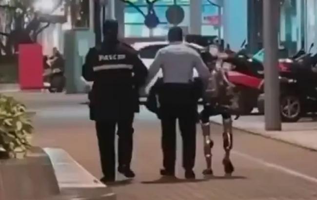 吓坏散步大妈 AI机器人被警察“逮捕”