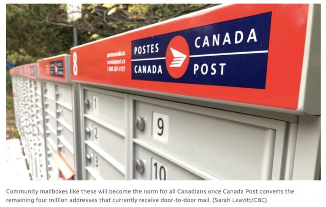加拿大邮政重大变革：将不再送到家门口