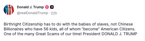 川普现身最高法：出生公民权不是给中国富翁后代的
