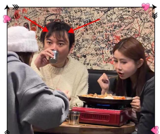 王思聪带三个美女韩国吃饭被偶遇，头发稀疏