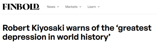 《富爸爸》作者警告：预言正在成真！