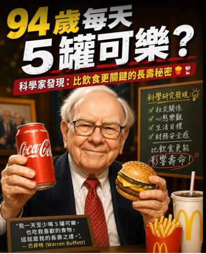 股神酷爱可乐炸鸡却长寿 一关键比饮食更重要