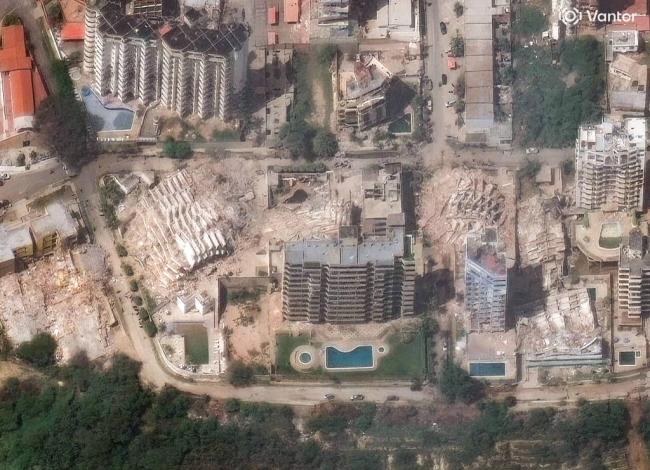 委内瑞拉地震前后卫星图：建筑大面积坍塌