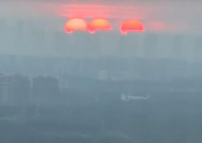 网上热传 中国这里惊现3个太阳 网上热传 中国这里惊现3个太阳