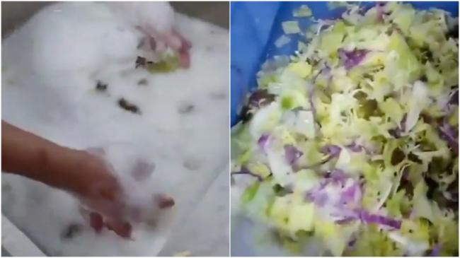 广东餐馆用洗洁精洗蔬菜沙拉 影片曝光遭秒删 广东餐馆用洗洁精洗蔬菜沙拉 影片曝光遭秒删